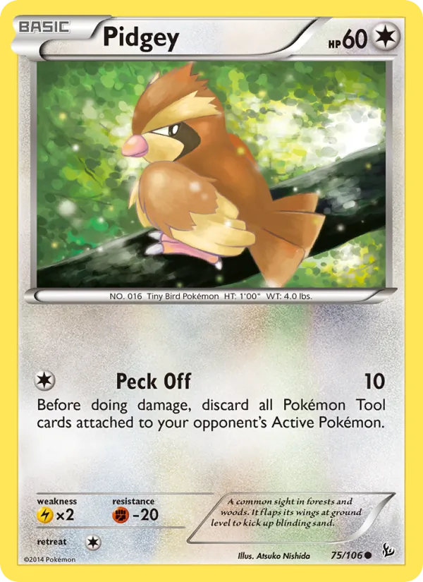 Pidgey — Flashfire #75 (Pokémon TCG card)