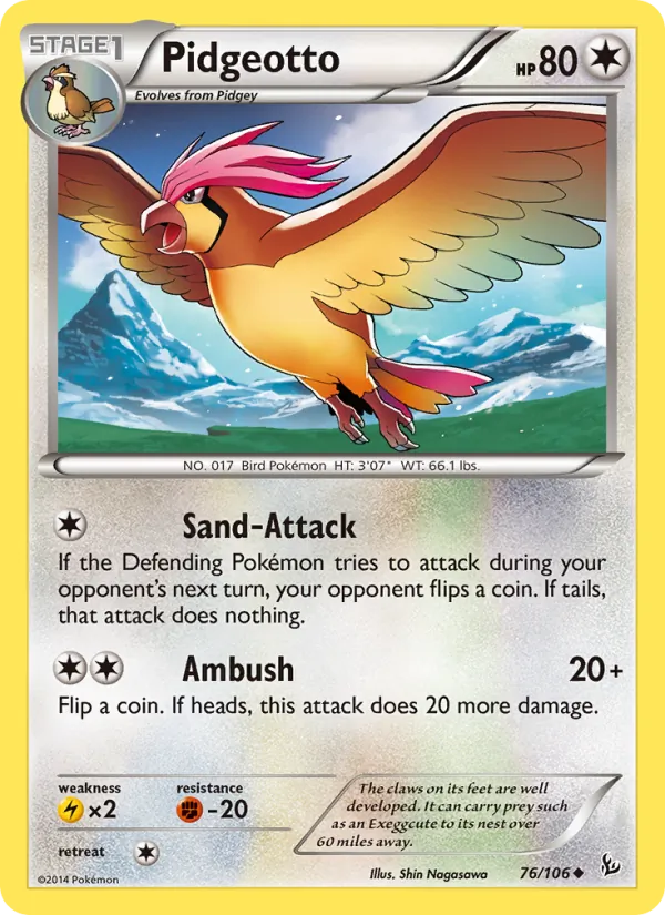 Pidgeotto — Flashfire #76 (Pokémon TCG card)