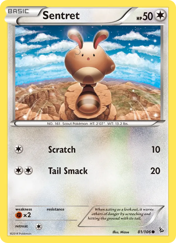 Sentret — Flashfire #81 (Pokémon TCG card)