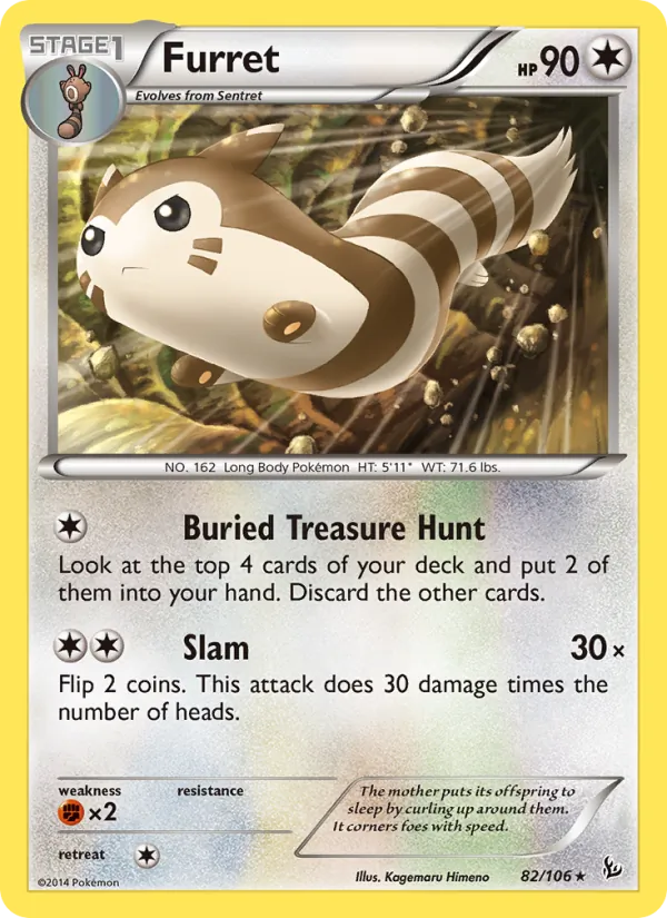 Furret — Flashfire #82 (Pokémon TCG card)
