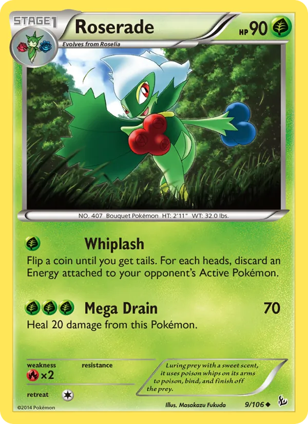 Roserade — Flashfire #9 (Pokémon TCG card)
