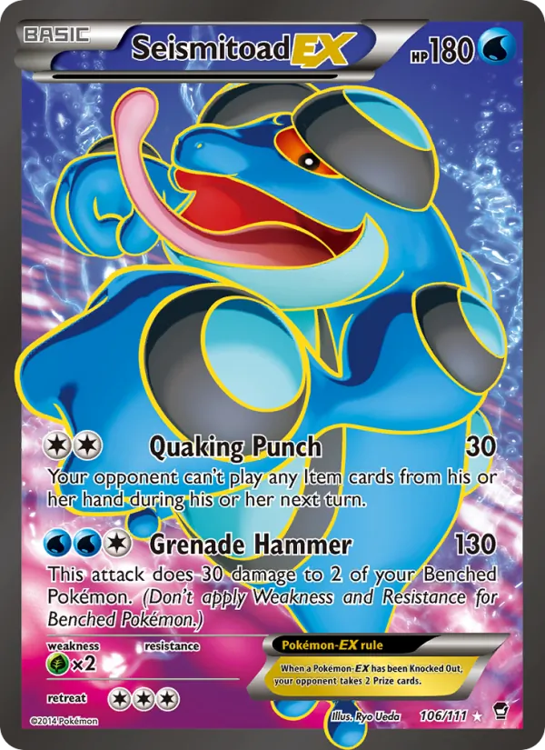 Seismitoad EX — Furious Fists #106 (Pokémon TCG card)
