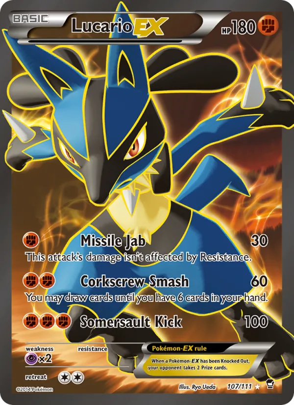 Lucario EX — Furious Fists #107 (Pokémon TCG card)