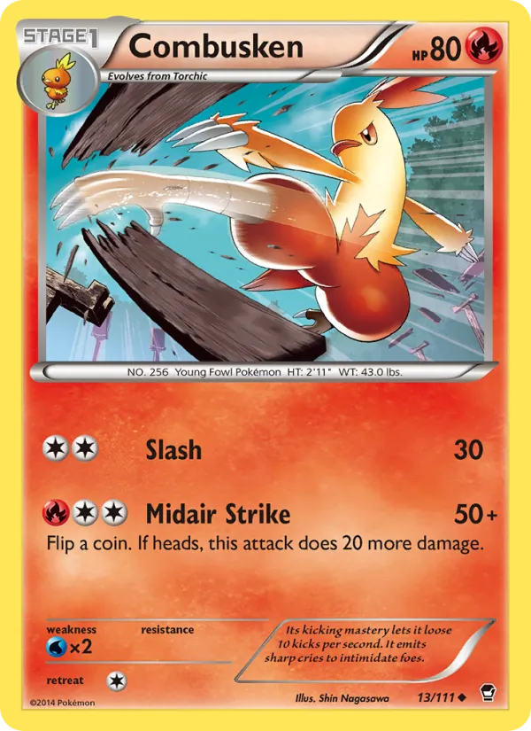 Combusken — Furious Fists #13 (Pokémon TCG card)