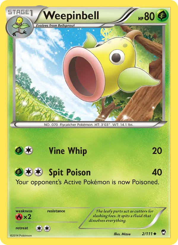 Weepinbell — Furious Fists #2 (Pokémon TCG card)