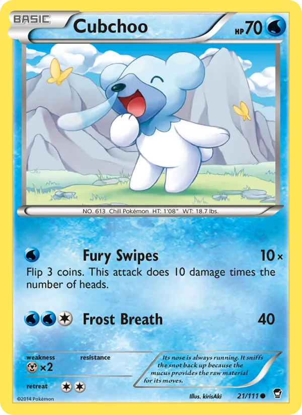 Cubchoo — Furious Fists #21 (Pokémon TCG card)