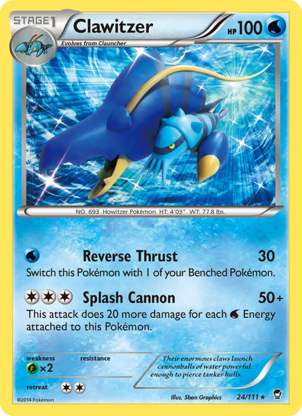 Clawitzer — Furious Fists #24 (Pokémon TCG card)