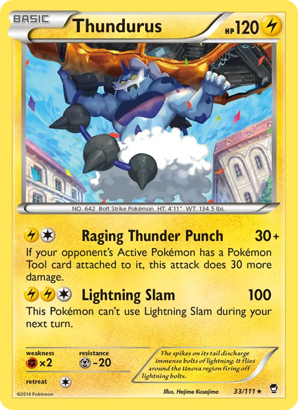 Thundurus — Furious Fists #33 (Pokémon TCG card)