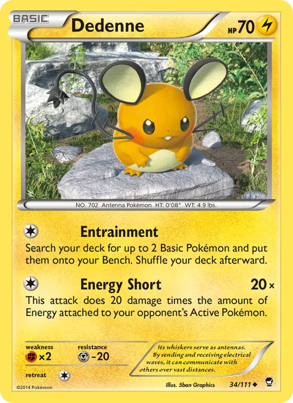 Dedenne — Furious Fists #34 (Pokémon TCG card)