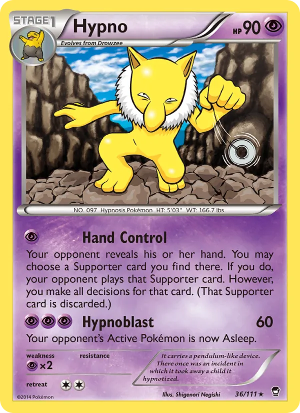 Hypno — Furious Fists #36 (Pokémon TCG card)