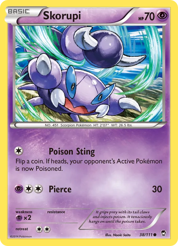 Skorupi — Furious Fists #38 (Pokémon TCG card)