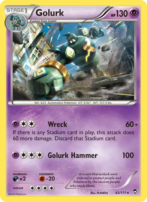 Golurk — Furious Fists #43 (Pokémon TCG card)