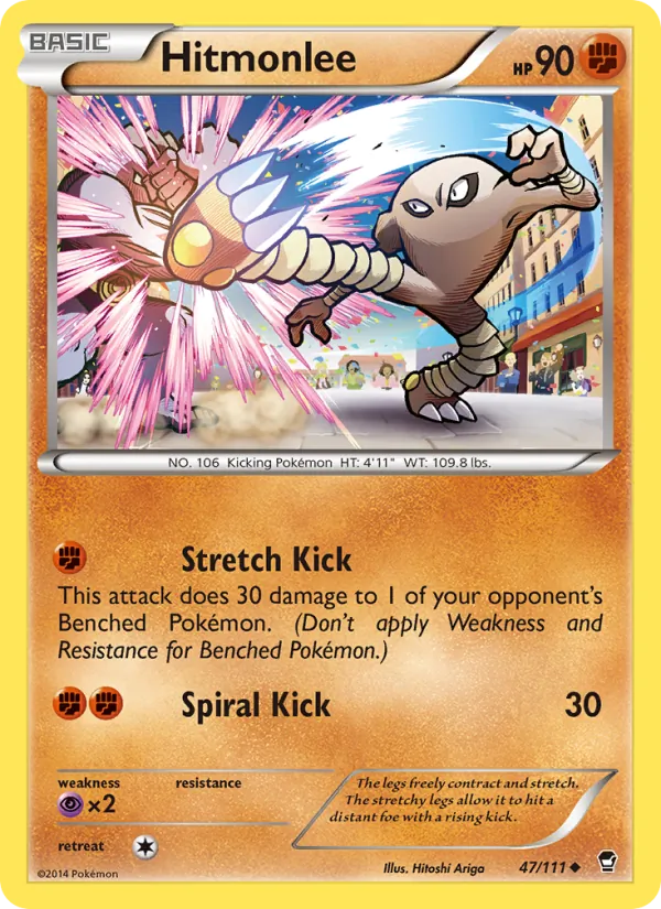 Hitmonlee — Furious Fists #47 (Pokémon TCG card)
