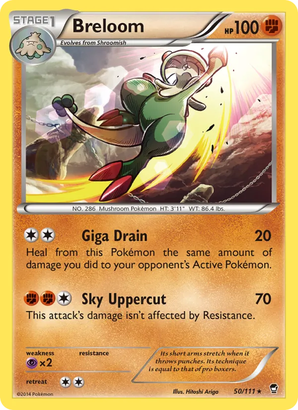 Breloom — Furious Fists #50 (Pokémon TCG card)
