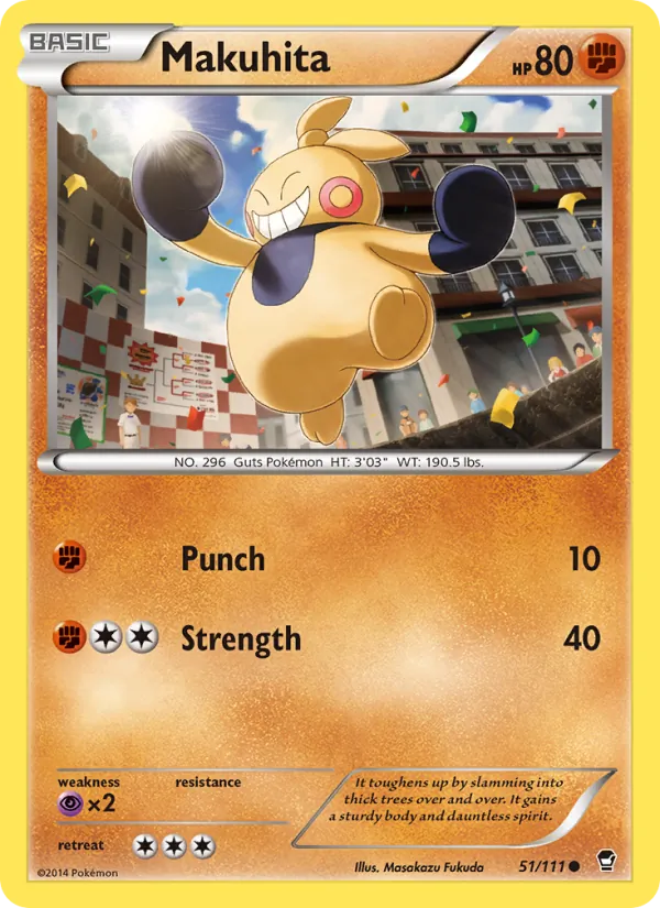 Makuhita — Furious Fists #51 (Pokémon TCG card)