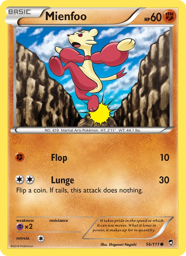 Mienfoo — Furious Fists #56 (Pokémon TCG card)