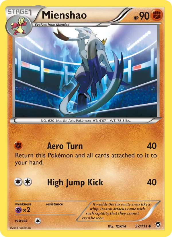 Mienshao — Furious Fists #57 (Pokémon TCG card)