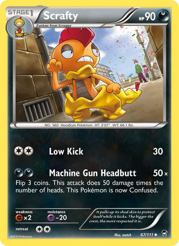 Scrafty — Furious Fists #67 (Pokémon TCG card)
