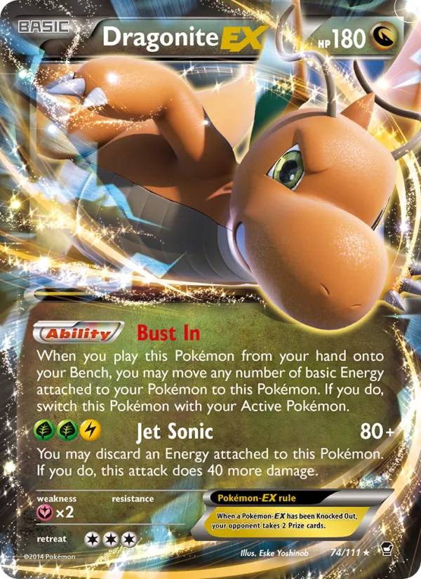 Dragonite EX — Furious Fists #74 (Pokémon TCG card)