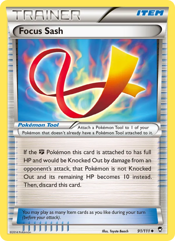 Focus Sash — Furious Fists #91 (Pokémon TCG card)