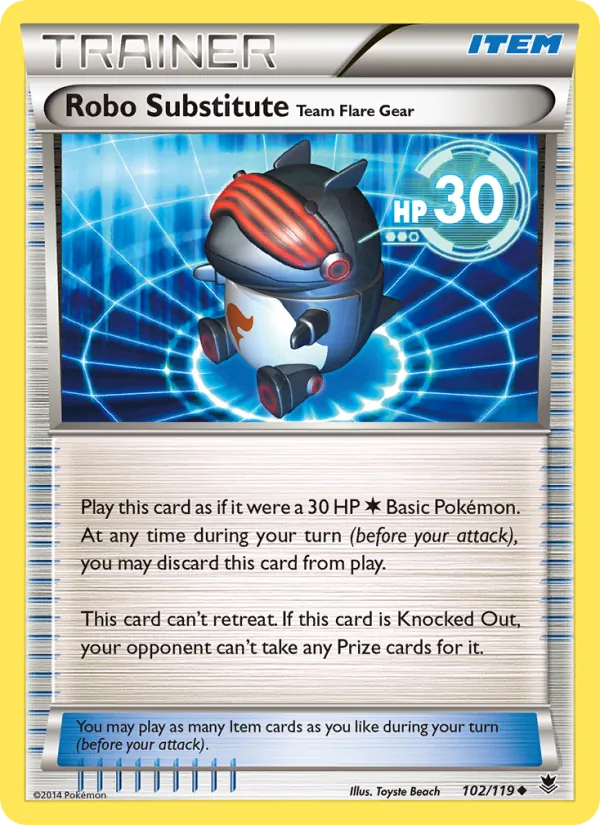 Robo Substitute Team Flare Gear — Phantom Forces #102 (Pokémon TCG card)