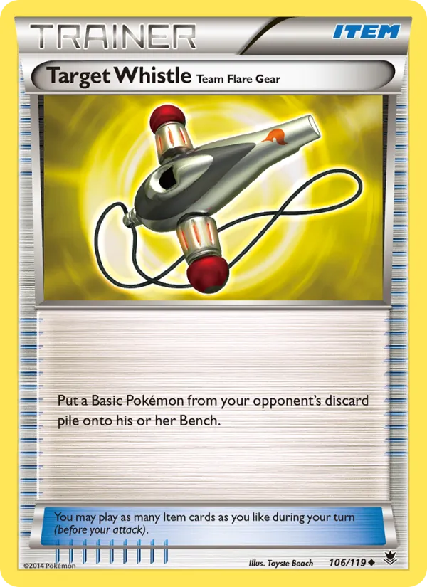 Target Whistle Team Flare Gear — Phantom Forces #106 (Pokémon TCG card)