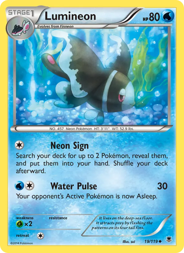 Lumineon — Phantom Forces #19 (Pokémon TCG card)