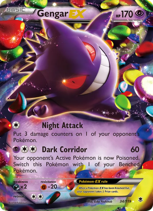 Gengar EX — Phantom Forces #34 (Pokémon TCG card)