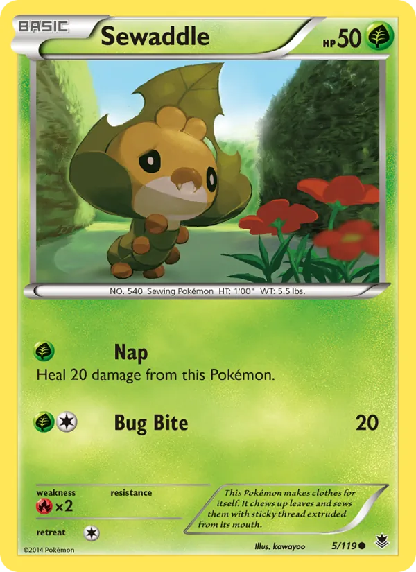 Sewaddle — Phantom Forces #5 (Pokémon TCG card)