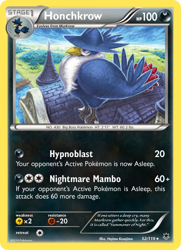 Honchkrow — Phantom Forces #52 (Pokémon TCG card)