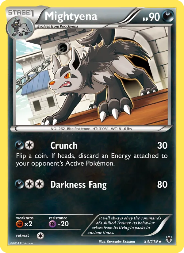 Mightyena — Phantom Forces #54 (Pokémon TCG card)