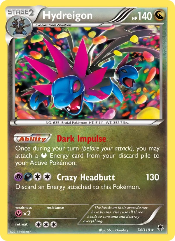 Hydreigon — Phantom Forces #74 (Pokémon TCG card)