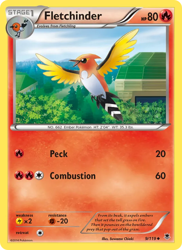 Fletchinder — Phantom Forces #9 (Pokémon TCG card)