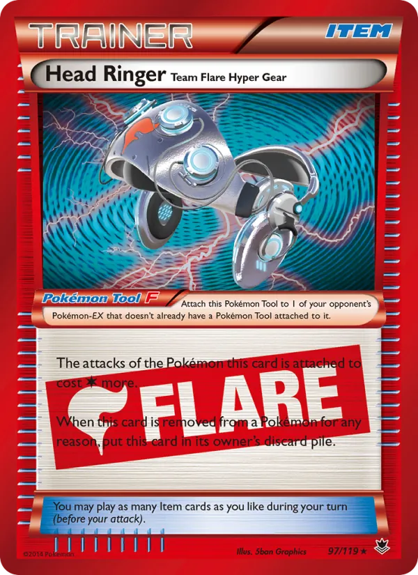 Head Ringer Team Flare Hyper Gear — Phantom Forces #97 (Pokémon TCG card)