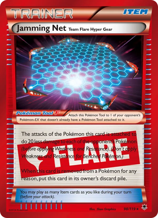 Jamming Net Team Flare Hyper Gear — Phantom Forces #98 (Pokémon TCG card)