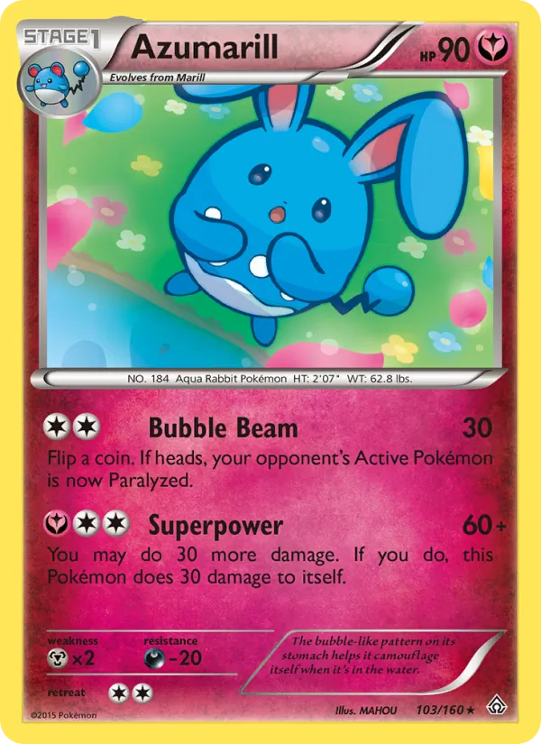Azumarill — Primal Clash #103 (Pokémon TCG card)