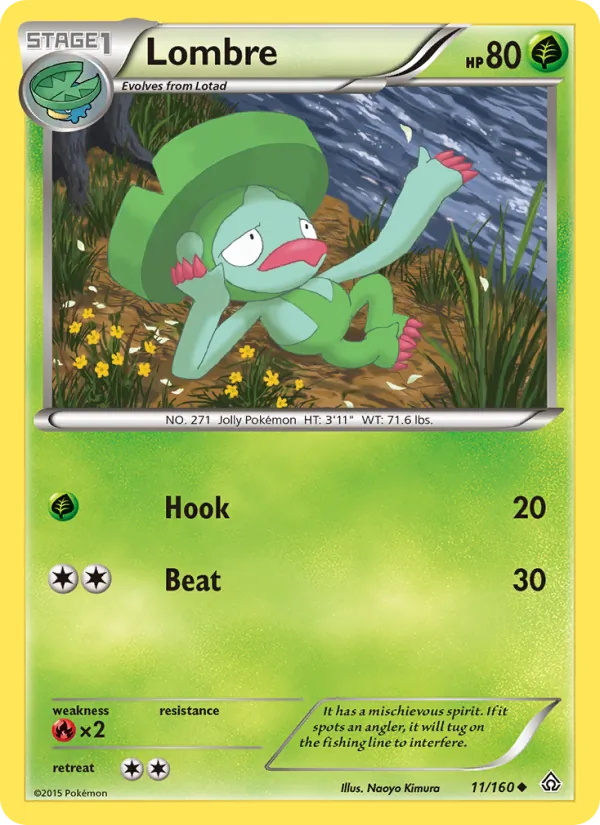 Lombre — Primal Clash #11 (Pokémon TCG card)