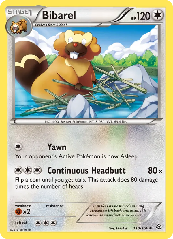 Bibarel — Primal Clash #118 (Pokémon TCG card)