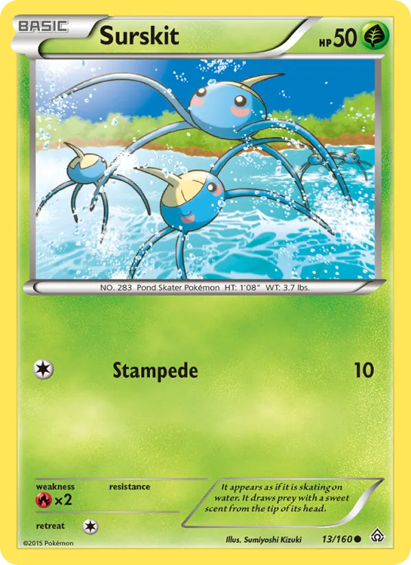 Surskit — Primal Clash #13 (Pokémon TCG card)