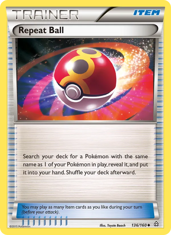 Repeat Ball — Primal Clash #136 (Pokémon TCG card)