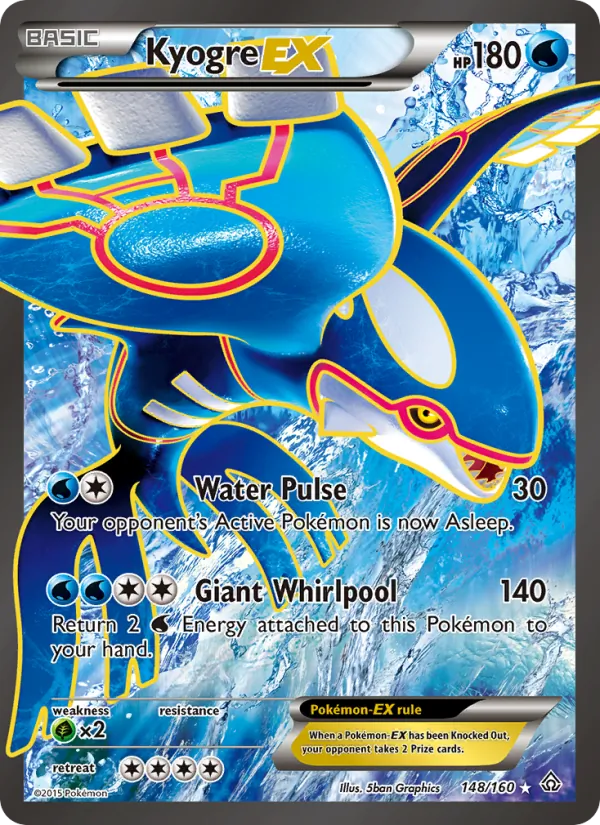 Kyogre EX — Primal Clash #148 (Pokémon TCG card)