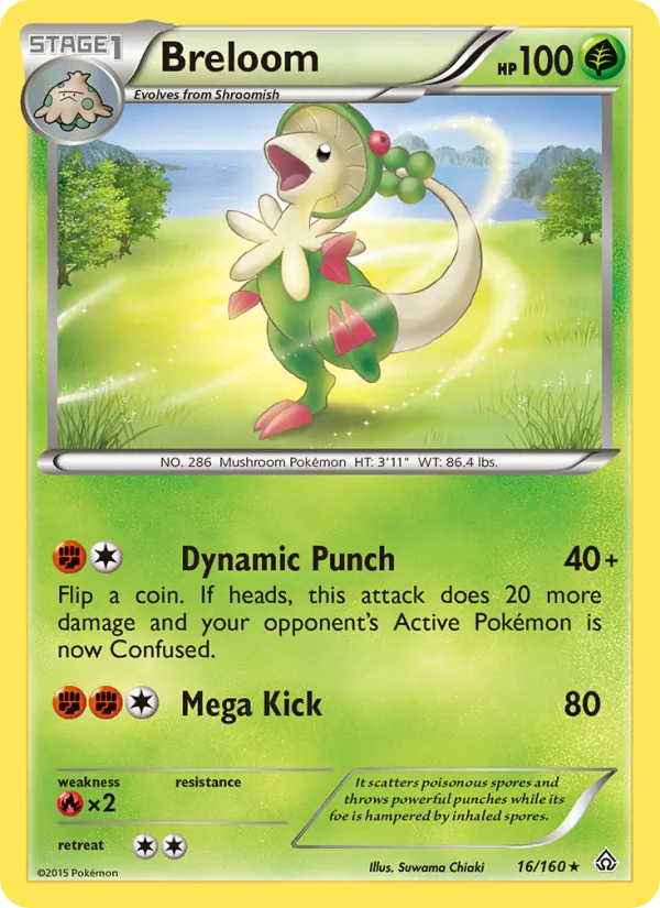 Breloom — Primal Clash #16 (Pokémon TCG card)