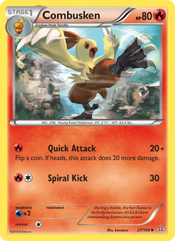Combusken — Primal Clash #27 (Pokémon TCG card)