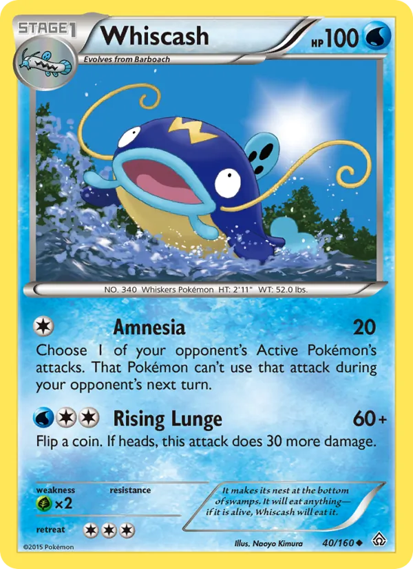 Whiscash — Primal Clash #40 (Pokémon TCG card)