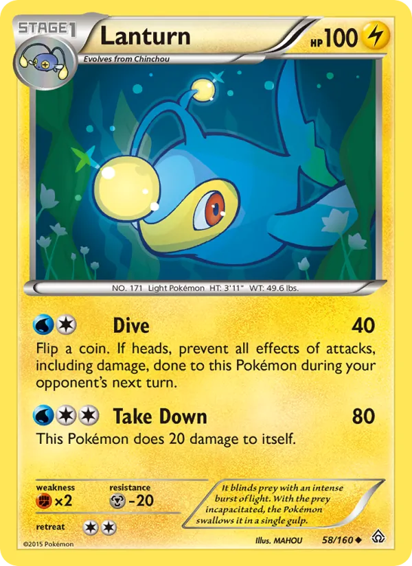 Lanturn — Primal Clash #58 (Pokémon TCG card)