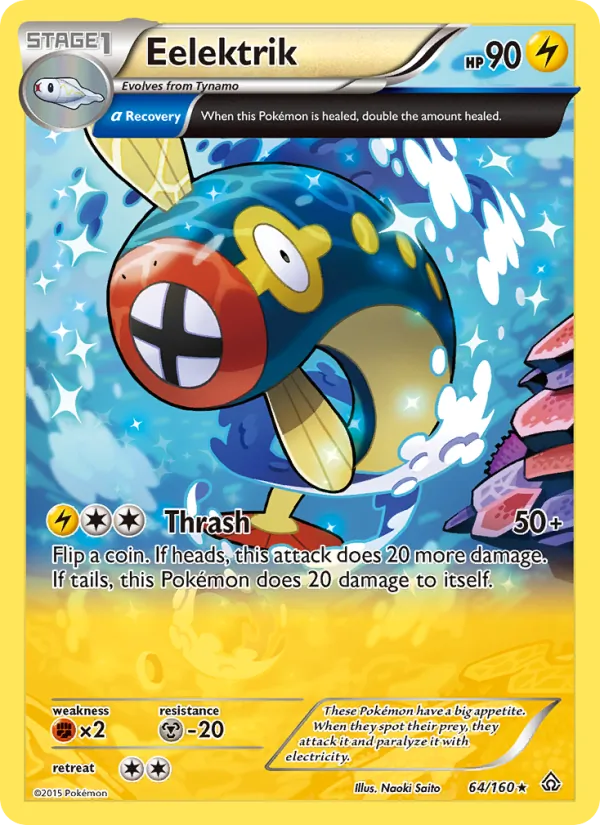 Eelektrik — Primal Clash #64 (Pokémon TCG card)
