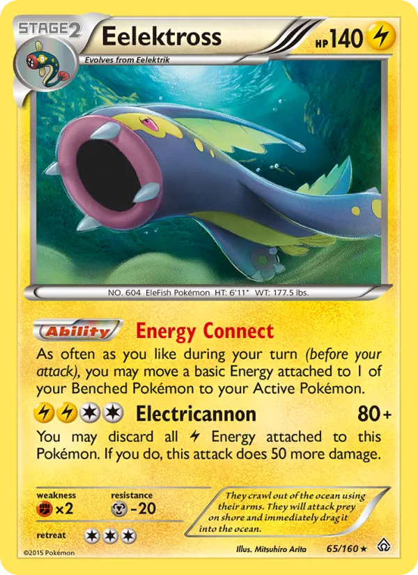 Eelektross — Primal Clash #65 (Pokémon TCG card)