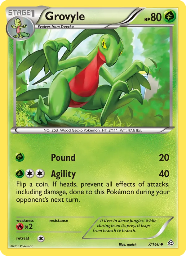 Grovyle — Primal Clash #7 (Pokémon TCG card)
