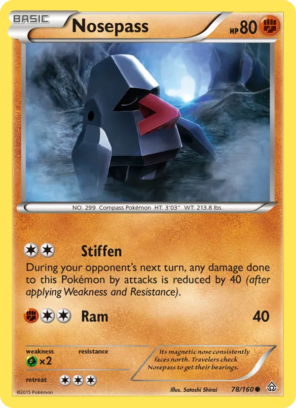 Nosepass — Primal Clash #78 (Pokémon TCG card)