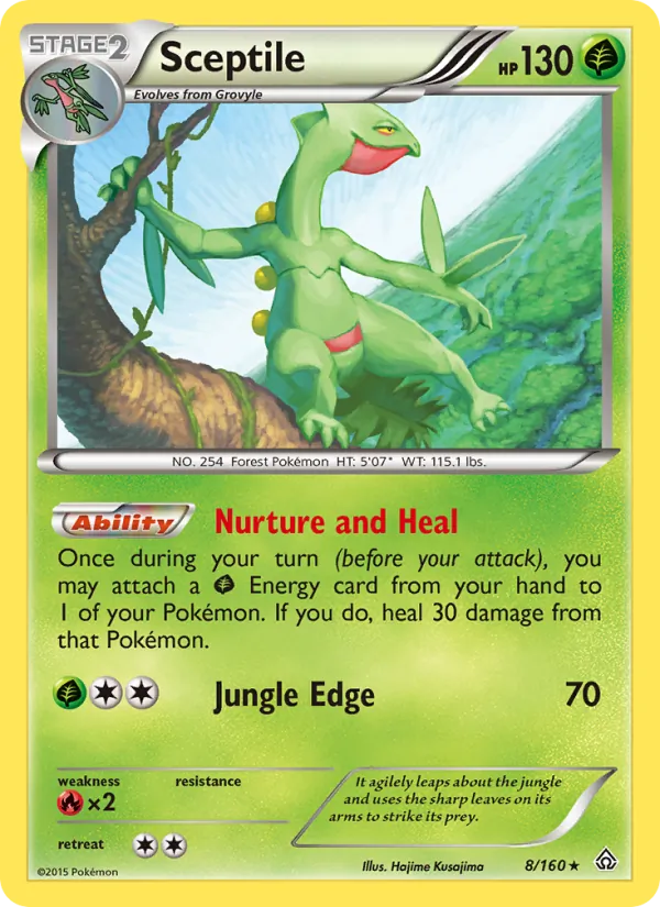 Sceptile — Primal Clash #8 (Pokémon TCG card)
